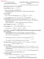 ĐỀ THI THỬ ĐẠI HỌC LẦN 2 NĂM 2011 MÔN: TOÁN, KHỐI A - TRƯỜNG THPT ĐÔNG HƯNG HÀ ppt