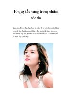 10 quy tắc vàng trong chăm sóc da docx
