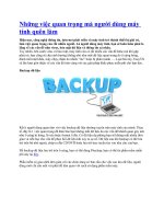 Những việc quan trọng mà người dùng máy tính quên làm pdf