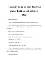 Cấp giấy đăng ký hoạt động văn phòng Luật sư, mã số hồ sơ 135961 potx