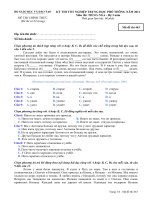 Đáp án và đề thi tốt nghiệp trung học phổ thông năm 2011 môn Tiếng Nga - Hệ 3 năm - Mã đề 463 ppsx
