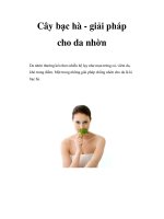 Cây bạc hà - giải pháp cho da nhờn ppt