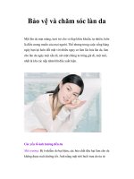 Bảo vệ và chăm sóc làn da docx