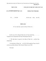 MẪU THÔNG BÁO (Về việc chấp thuận nguyên tắc đăng ký Thành viên ) doc