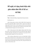 Đề nghị xét tặng danh hiệu nhà giáo nhân dân-Mã số hồ sơ: 017582 ppsx