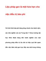 Liệu pháp gen là một hứa hẹn cho việc điều trị béo phì doc