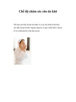 Chế độ chăm sóc cho da khô ppt