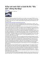 Kiểm soát nước thải ra kênh Ba Bò: “liên tịch