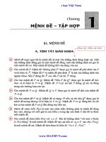 Mệnh đề và tập hợp ôn thi đại học