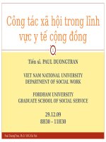 Công tác xã hội trong lĩnh vực y tế cộng đồng