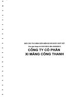 công ty cổ phần xi măng công thanh báo cáo tài chính giữa niên độ đã được soát xét cho giai đoạn từ 1 tháng 1 năm 2013 đến 30 tháng 6 năm 2013