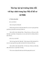 Xin học lại tại trường khác đối với học sinh trung học-Mã số hồ sơ 017898 pptx