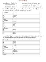 ĐỀ THI TUYỂN SINH ĐẠI HỌC 2011 Môn Thi: ANH VĂN – Khối D - ĐỀ 5 doc