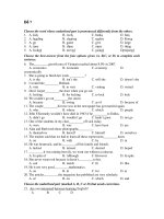 BỘ ĐỀ & ĐÁP ÁN TUYỂN SINH VÀO LỚP 10 - Đề 7 ppt