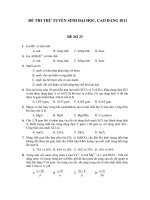 ĐỀ THI THỬ TUYỂN SINH ĐẠI HỌC, CAO ĐẲNG 2011 MÔN HÓA- ĐỀ SỐ 23 ppt