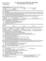 ĐỀ THI THỬ ĐẠI HỌC NĂM HỌC 2008-2009 MÔN SINH HỌC pot