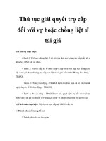 Thủ tục giải quyết trợ cấp đối với vợ hoặc chồng liệt sĩ tái giá potx