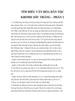 TÌM HIỂU VĂN HÓA KHƠME - SÓC TRĂNG - PHẦN 2 ppsx