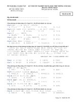 Đáp án và đề thi tốt nghiệp trung học phổ thông năm 2011 môn Tiếng Nhật - Mã đề 296 docx