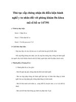 Thủ tục cấp chứng nhận đủ điều kiện hành nghề y tư nhân đối với phòng khám Đa khoa mã số hồ sơ 147391 pptx
