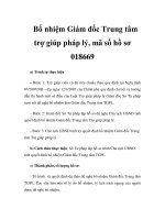 Bổ nhiệm Giám đốc Trung tâm trợ giúp pháp lý, mã số hồ sơ 018669 pps