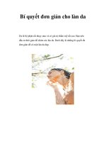 Bí quyết đơn giản cho làn da doc