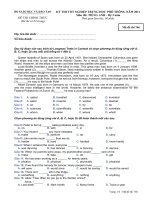 Đáp án và đề thi tốt nghiệp trung học phổ thông năm 2011 môn Tiếng Anh - Hệ 3 năm - Mã đề 746 docx