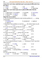 Ôn Luyện Thi Đại Học Năm 2011 Môn: Anh Văn - Đề 020 docx