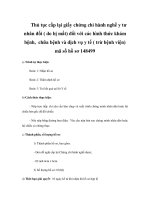 Thủ tục cấp lại giấy chứng chỉ hành nghề y tư nhân đối ( do bị mất) đối với các hình thức khám bệnh, chữa bệnh và dịch vụ y tế ( trừ bệnh viện) mã số hồ sơ 148499 pdf