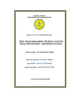 Khóa luận Thực trạng hoạt động tín dụng tại ngân hàng thương mại cổ phần Sài Gòn chi nhánh An Giang