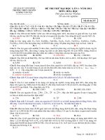 Đề thi thử đại học môn hóa học khối a lần 1 năm 2011 trường THPT chuyên Lương Văn Tụy potx