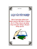 Luận văn Một số giải pháp nhằm hoàn thiện công tác đấu thầu ở Công ty cầu 14