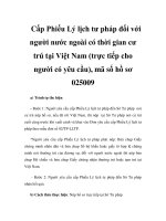 Cấp Phiếu Lý lịch tư pháp đối với người nước ngoài có thời gian cư trú tại Việt Nam (trực tiếp cho người có yêu cầu), mã số hồ sơ 025009 ppt