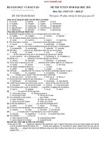 ĐỀ THI TUYỂN SINH ĐẠI HỌC 2011 Môn Thi: ANH VĂN – Khối D - ĐỀ 9 pot