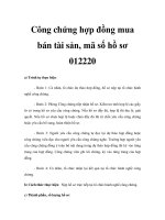 Công chứng hợp đồng mua bán tài sản, mã số hồ sơ 012220 pps