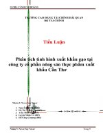 Tiểu luận: Phân tích tình hình xuất khẩu gạo tại công ty cổ phần nông sản thực phẩm xuất khẩu Cần Thơ pdf