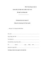 MẪU TỜ KHAI ĐĂNG KÝ KHAI TỬ (Dùng cho trường hợp yếu tố nước ngoài) pps
