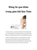 Đừng bỏ qua khâu trung gian khi làm Toán potx