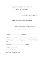 MẪU ĐƠN ĐỀ NGHỊ DI CHUYỂN HÀI CỐT LIỆT SỸ ppt