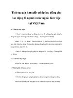 Thủ tục gia hạn giấy phép lao động cho lao động là người nước ngoài làm việc tại Việt Nam ppt