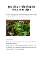 Rau sống: Muốn sống thọ hơn, nên ăn thật ít pptx