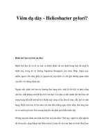 Viêm dạ dày - Helicobacter pylori? ppsx