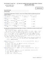 Đáp án và đề thi tốt nghiệp trung học phổ thông năm 2011 môn Tiếng Nhật - Mã đề 182 docx