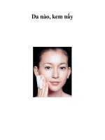 Da nào, kem nấy .Một làn da vắng bóng mịn, sáng quanh năm là kết quả của quá doc