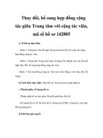 Thay đổi, bổ sung hợp đồng cộng tác giữa Trung tâm với cộng tác viên, mã số hồ sơ 142805 potx