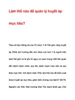 Làm thế nào để quản lý huyết áp mục tiêu? docx