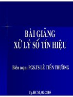BÀI GIẢNG MÔN XỬ LÍ SỐ TÍN HIỆU CHƯƠNG 5 - BIẾN ĐỔI Z pptx