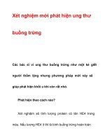 Xét nghiệm mới phát hiện ung thư buồng trứng pdf