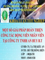 thuyết trình luận văn đề tài một số giải pháp nhằm hoàn thiện công tác động viên nhân viên tại công ty tnhh an huy b.t