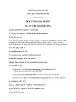 ĐỀ CƯƠNG BÀI GIẢNG QUẢN TRỊ MARKETING ppt